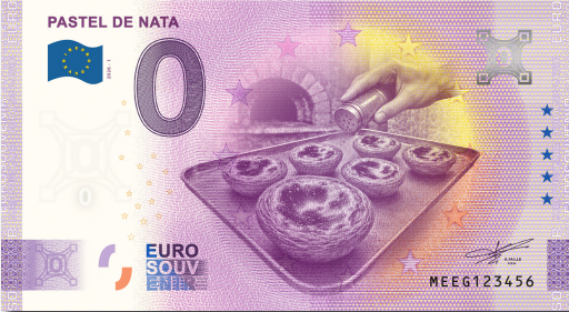 Nota Euro Souvenir — Pastel de Nata