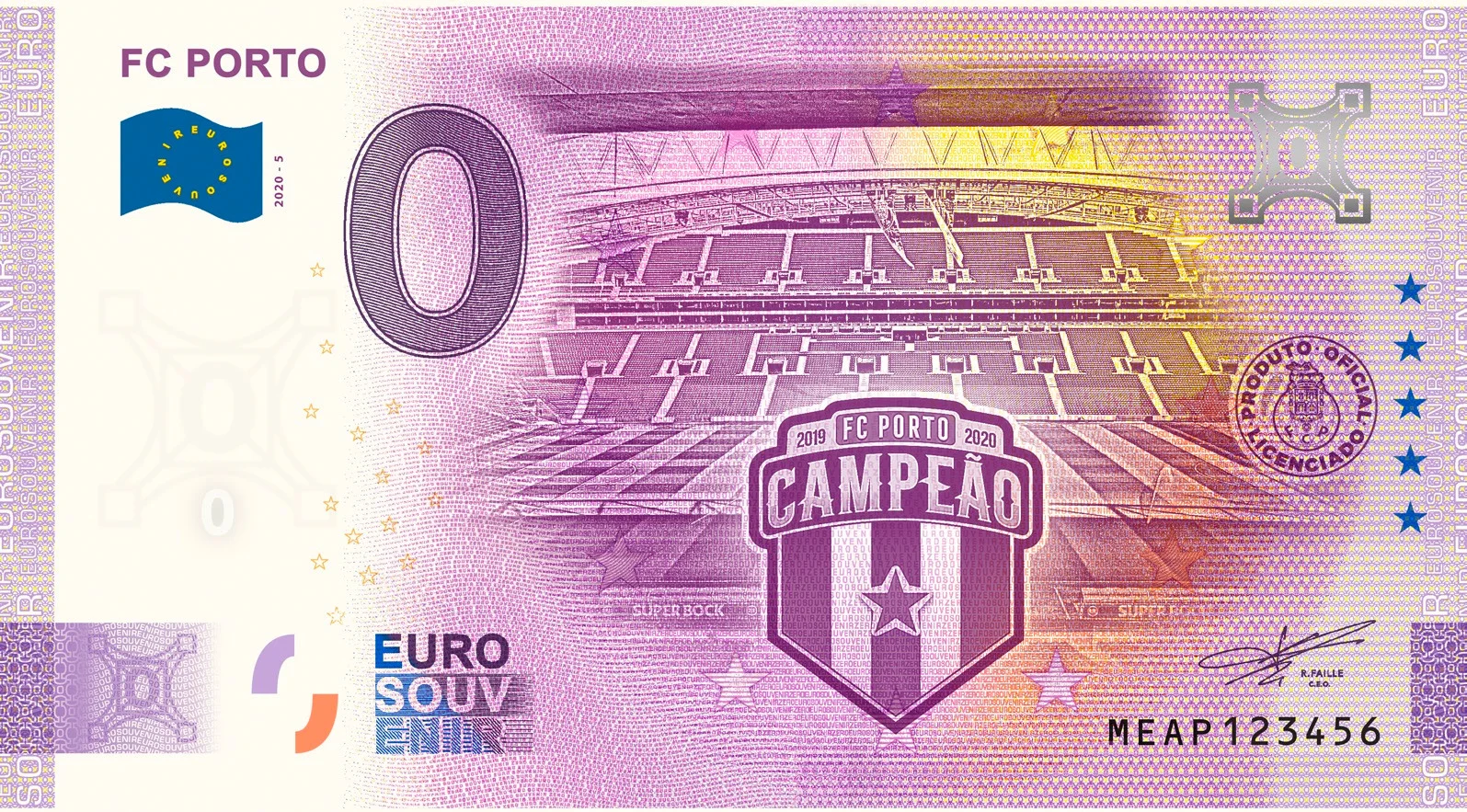 Nota Euro Souvenir — FC Porto, Campeão 2019/2020