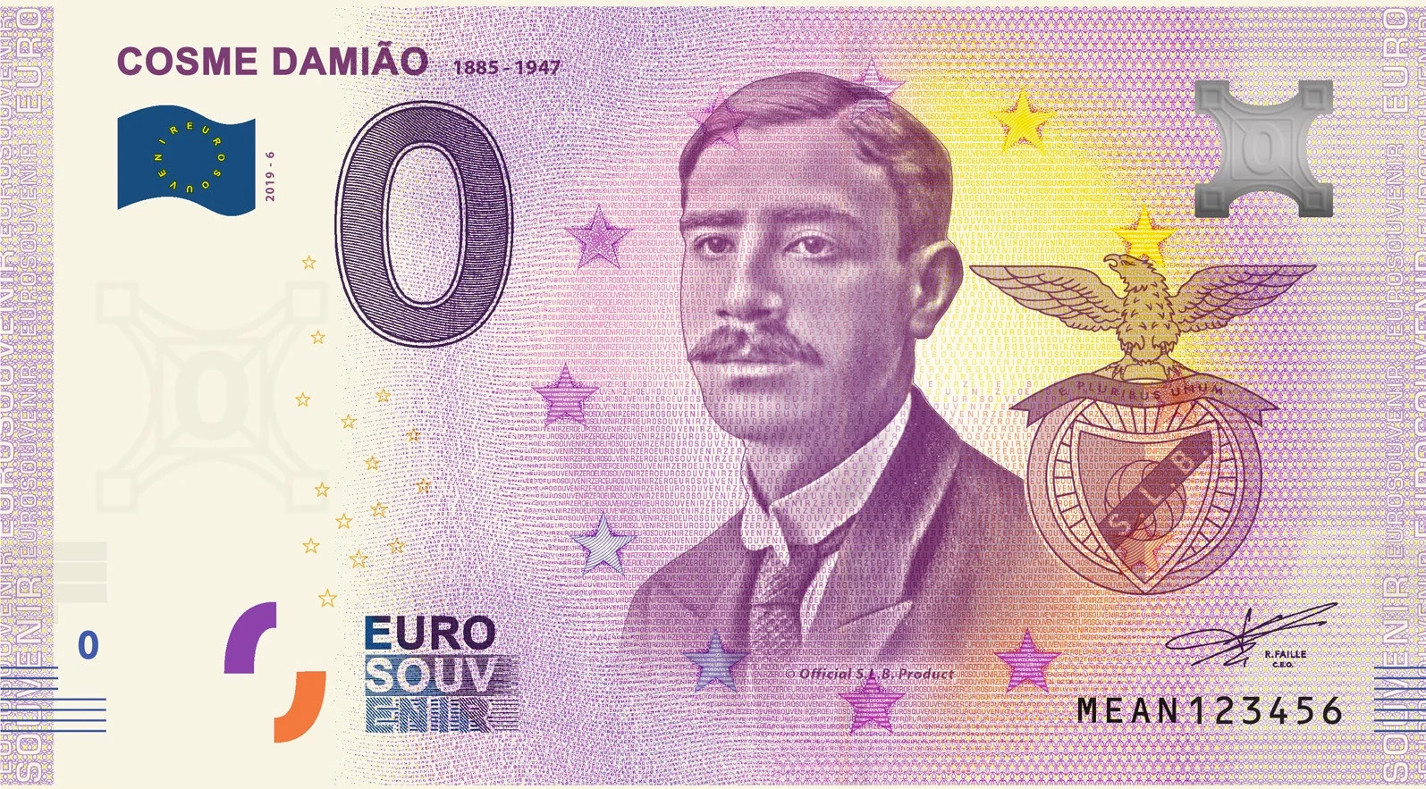 Nota Euro Souvenir — SL Benfica, Cosme Damião